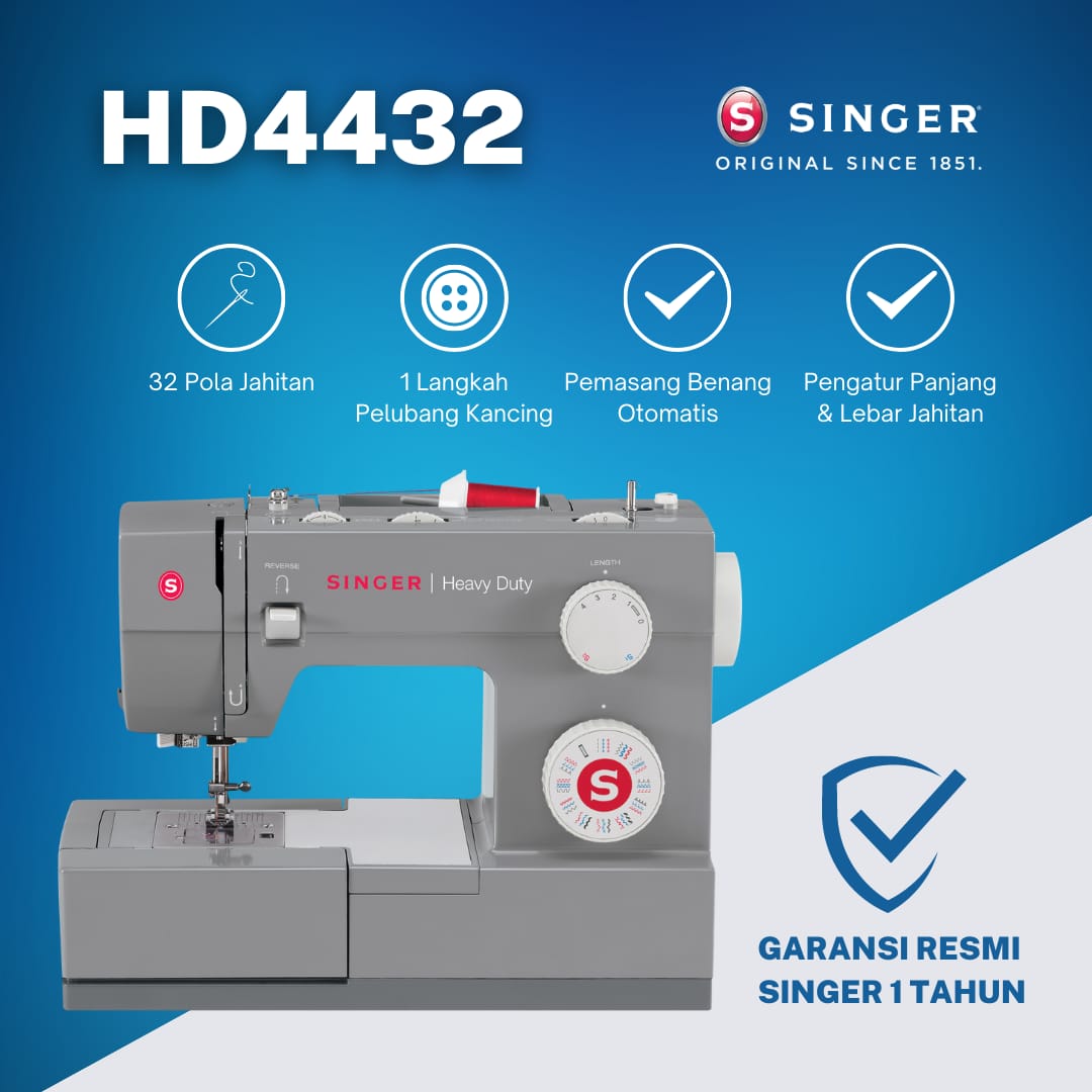 Mesin Jahit Singer Portable Heavy Duty 4432